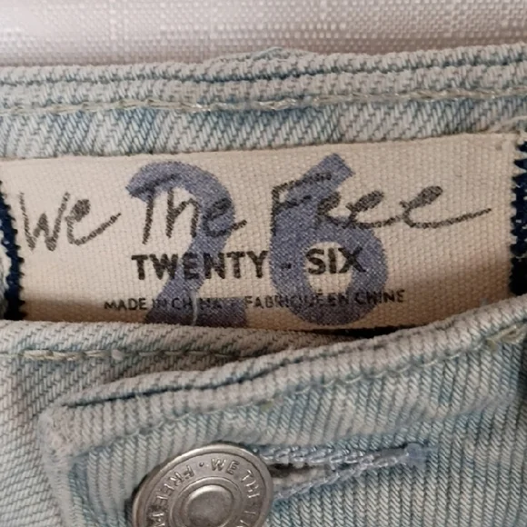 Free People We The Free Light Blue Denim Women's Mini Skirt Size 26 - Picture 4 of 8